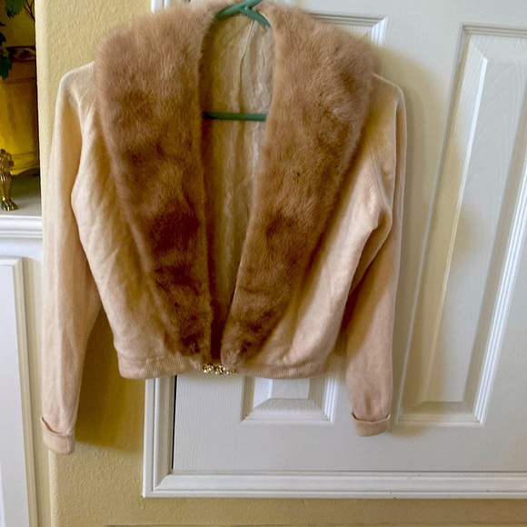 Vintage Mink collar cashmere sweater